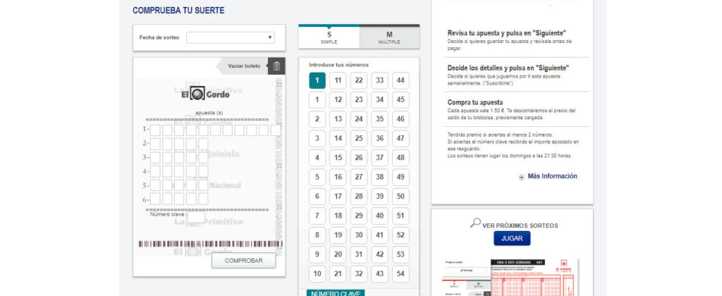 comprobar los resultados del gordo de la primitiva