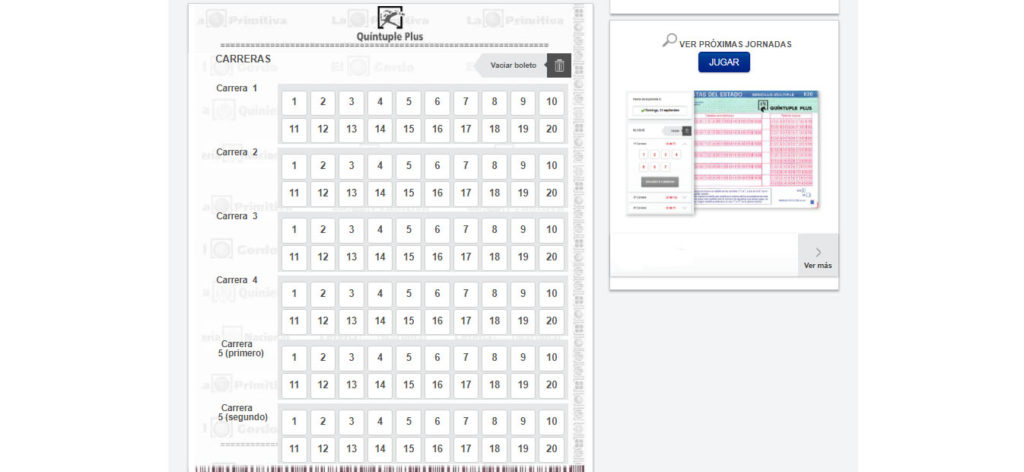 comprobar resultados de quintuple plus